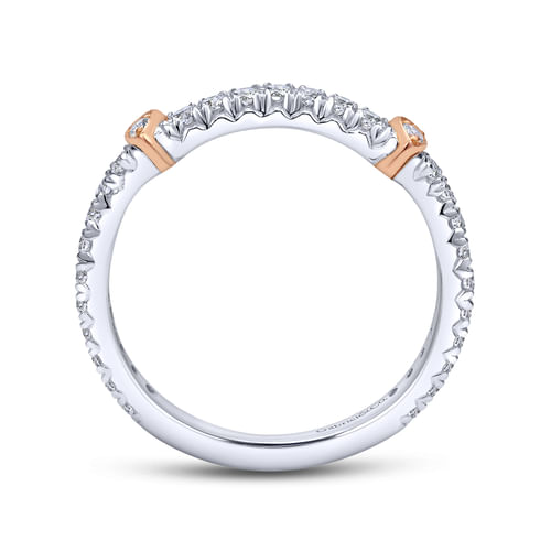 18K White-Rose Gold Matching Wedding Band