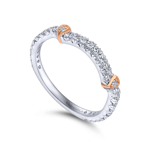 18K White-Rose Gold Matching Wedding Band