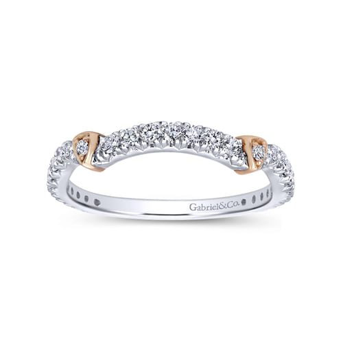 18K White-Rose Gold Matching Wedding Band