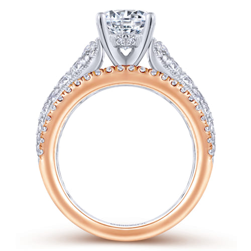 18K White-Rose Gold Round Diamond Engagement Ring 18K White-Rose Gold Round Diamond Engagement Ring