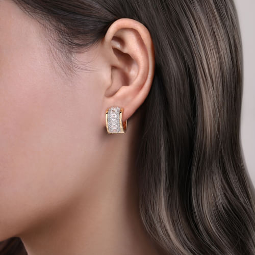 18K White-Yellow Gold Diamond Earrings