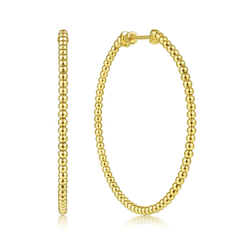 18K Yellow Gold Bujukan Classic Hoop Earrings in size 50mm