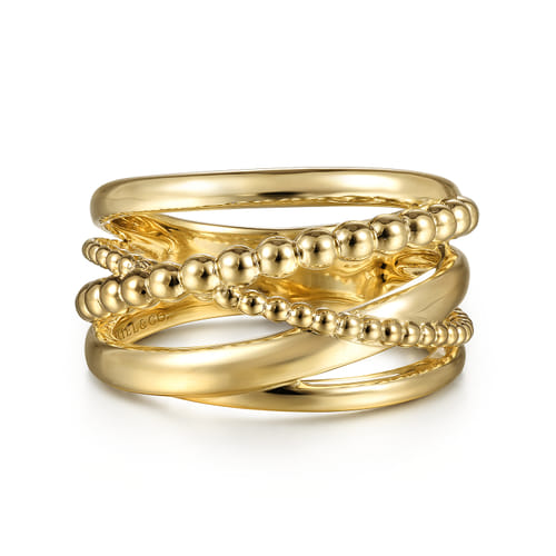 18K Yellow Gold Bujukan Criss Cross Ring