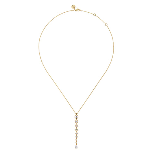18K Yellow Gold Diamond Bar Necklace