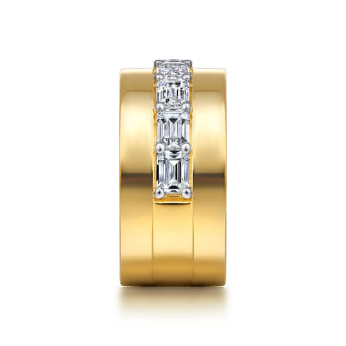 18K Yellow Gold Diamond Cigar Band