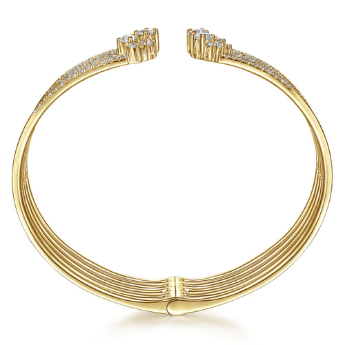 18K Yellow Gold Diamond Fashion Bangle