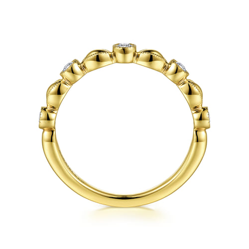 18K Yellow Gold Diamond Marquise Shape Stackable Ring 18K Yellow Gold Diamond Marquise Shape Stackable Ring