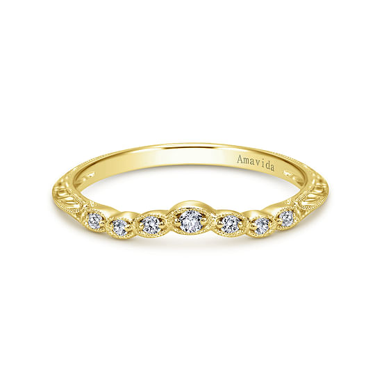 Gabriel - 18K Yellow Gold Diamond Matching Wedding Band