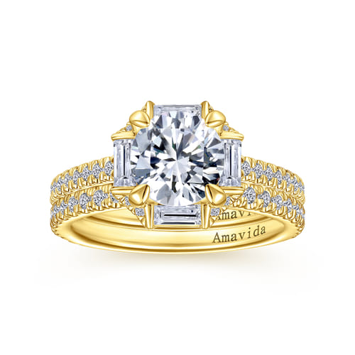 18K Yellow Gold Diamond Matching Wedding Band 18K Yellow Gold Diamond Matching Wedding Band