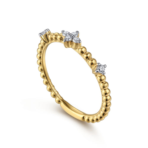 18K Yellow Gold Diamond Station Bujukan Ring