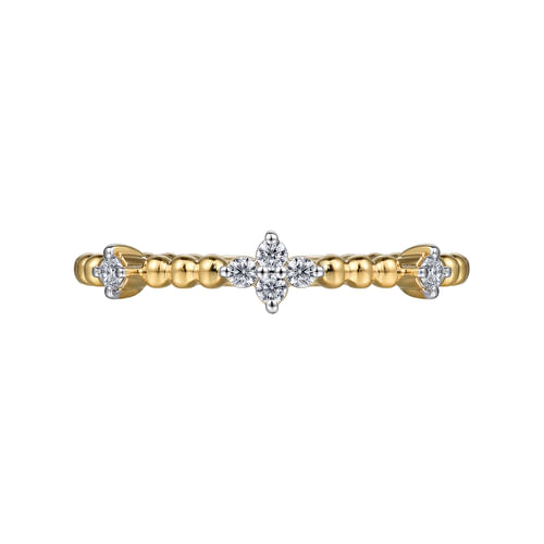 18K Yellow Gold Diamond Station Bujukan Ring