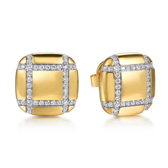 Gabriel - 18K Yellow Gold Diamond Stud Earrings