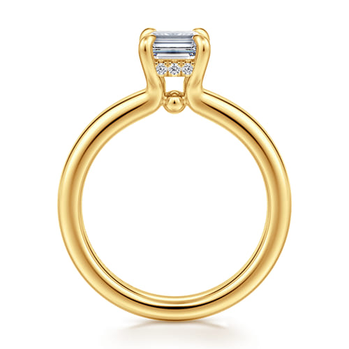 18K Yellow Gold Emerald Cut Diamond Engagement Ring 18K Yellow Gold Emerald Cut Diamond Engagement Ring