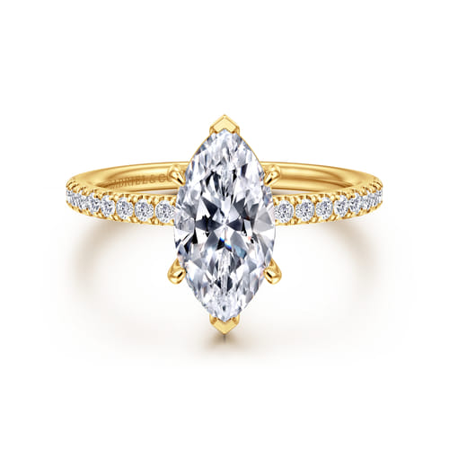 18K Yellow Gold Marquise Shape Diamond Engagement Ring 18K Yellow Gold Marquise Shape Diamond Engagement Ring