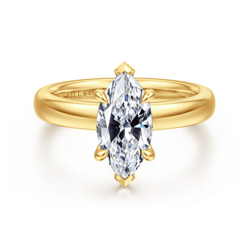 18K Yellow Gold Marquise Shape Diamond Engagement Ring