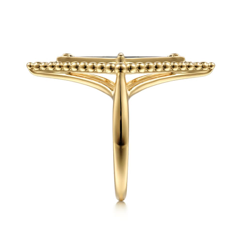 18K Yellow Gold Onyx Rhombus Bujukan Ring