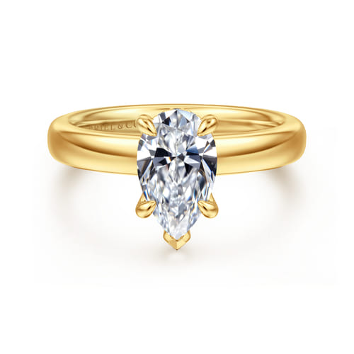 18K Yellow Gold Pear Shape Diamond Engagement Ring 18K Yellow Gold Pear Shape Diamond Engagement Ring