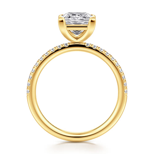 18K Yellow Gold Princess Cut Diamond Engagement Ring