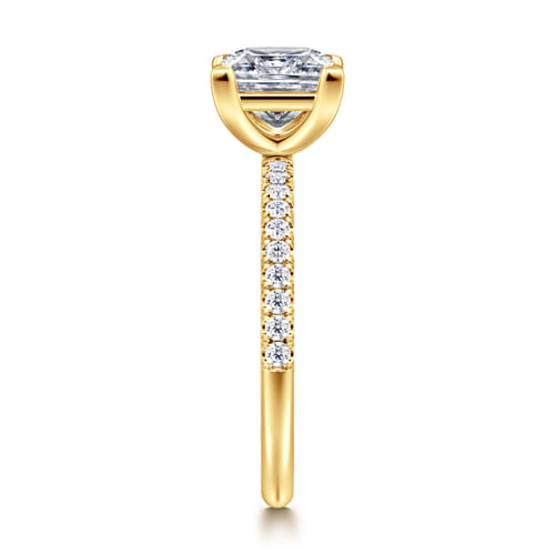 18K Yellow Gold Princess Cut Diamond Engagement Ring