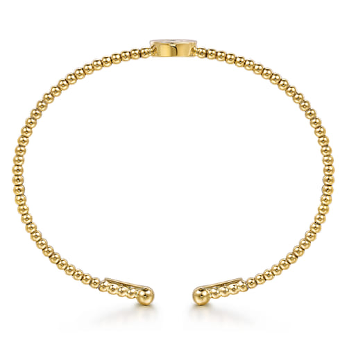 18K Yellow Gold Round C Initial Diamond Bujukan Cuff Bracelet 18K Yellow Gold Round C Initial Diamond Bujukan Cuff Bracelet