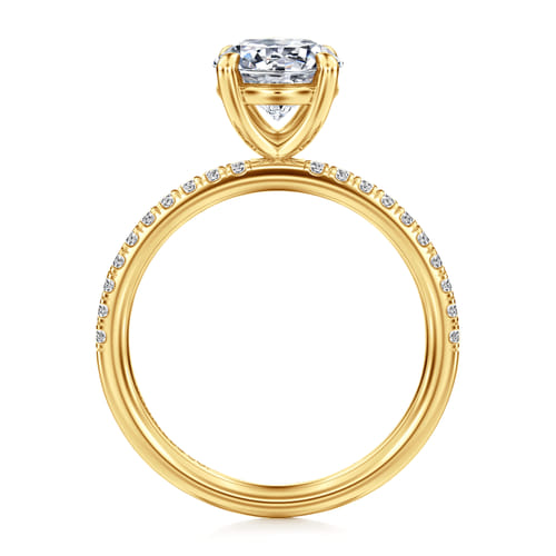 18K Yellow Gold Round Diamond Engagement Ring