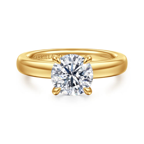 18K Yellow Gold Round Diamond Engagement Ring 18K Yellow Gold Round Diamond Engagement Ring
