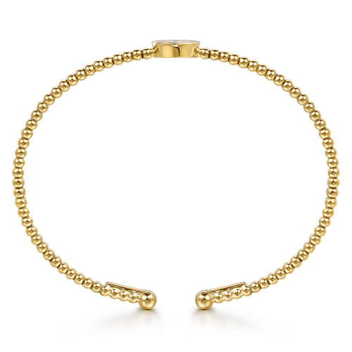 18K Yellow Gold Round T Initial Diamond Bujukan Cuff Bracelet 18K Yellow Gold Round T Initial Diamond Bujukan Cuff Bracelet