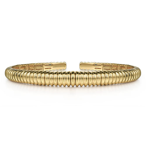 18K Yellow Gold Shrimp Open Bangle 