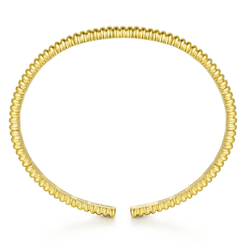 18K Yellow Gold Shrimp Open Bangle 