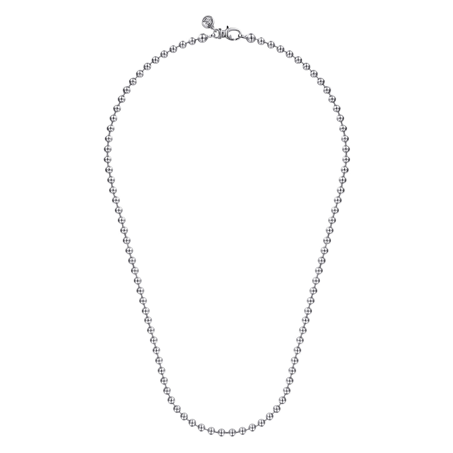 20 Inch 14K White Gold  4mm Ball Chain Necklace