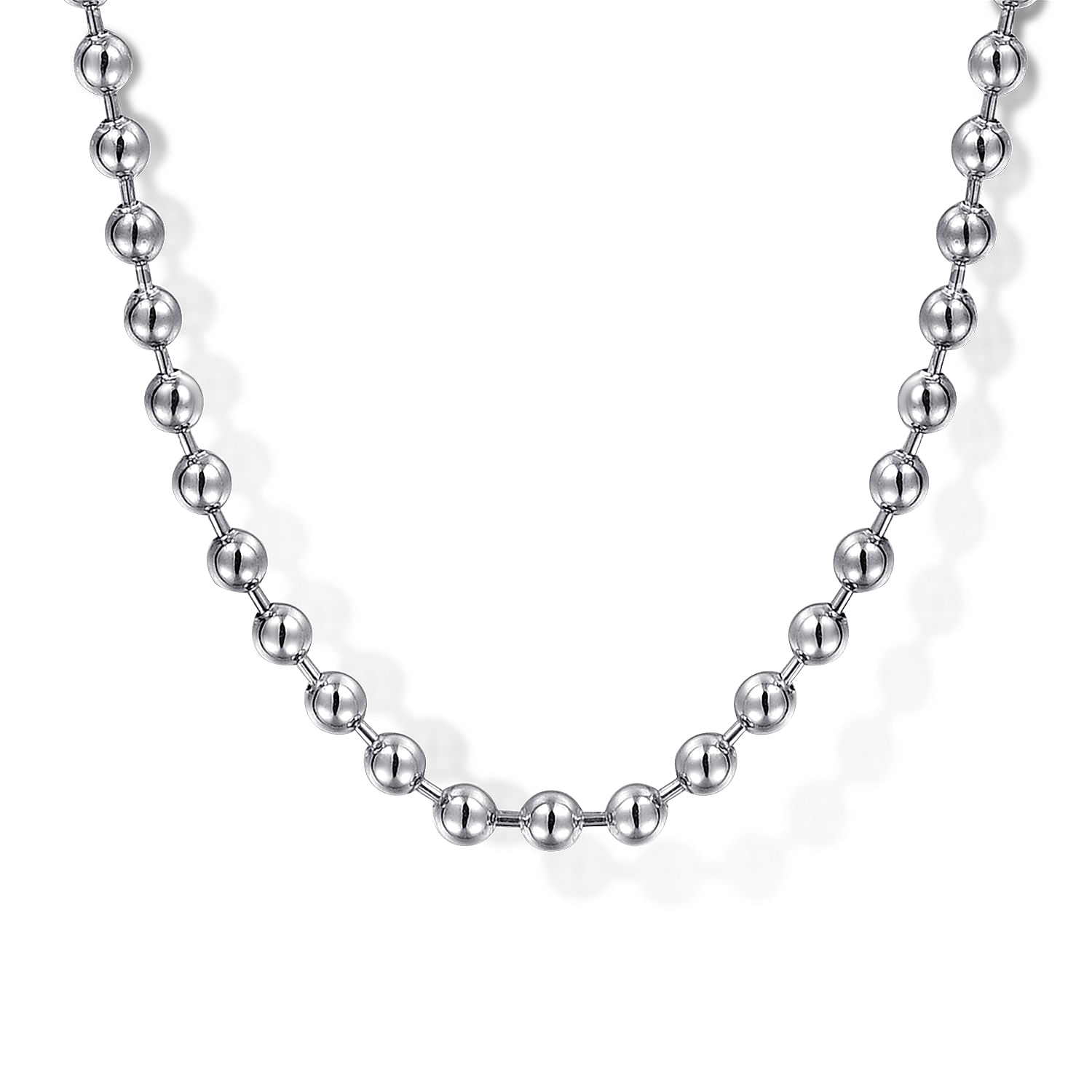20 Inch 14K White Gold 3mm Ball Chain Necklace