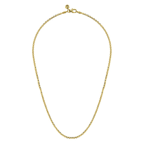 20 Inch 14K Yellow Gold Hollow Men's Link Chain Necklace