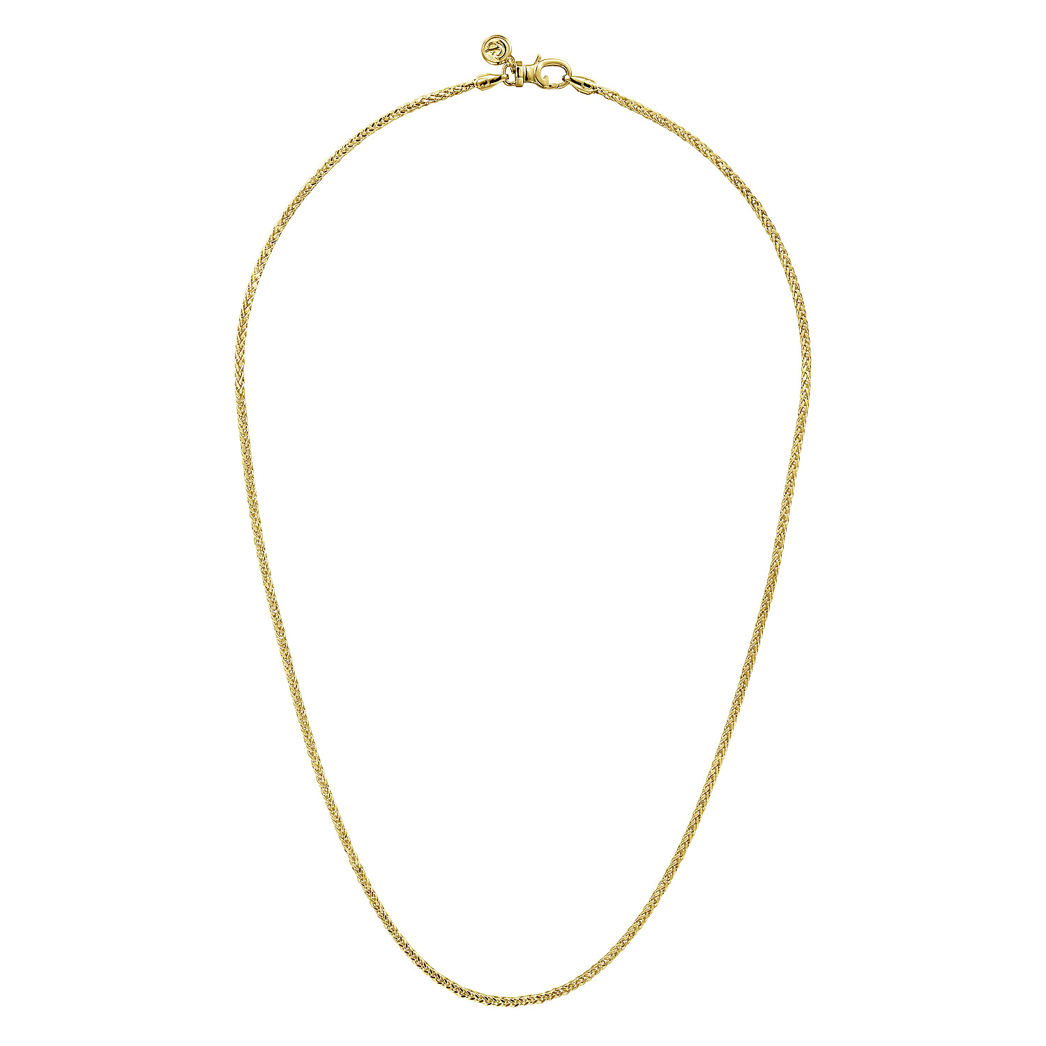20 Inch 14K Yellow Gold Hollow Men's Wheat Chain Necklace