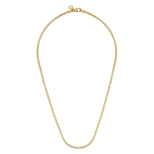 20 Inch 2.5mm 14K Yellow Gold Solid Men's Box Chain Necklace