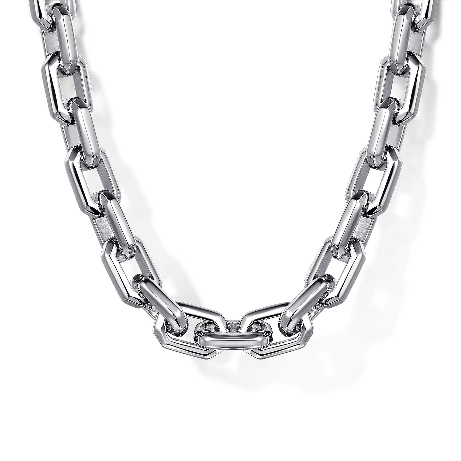 20 Inch 925 Sterling Silver Solid Faceted Chain Necklace