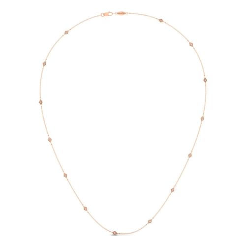 20 inch 14K Rose Gold Diamond Station DBY Necklace
