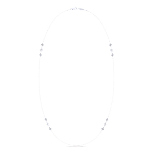 20 inch 14K White Gold Diamond Station DBY Necklace