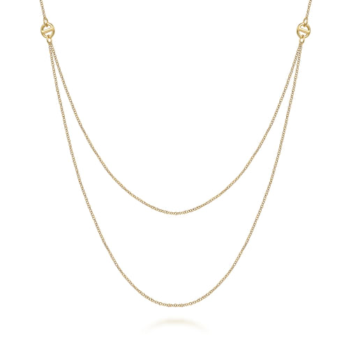 20 inch 14K Yellow Gold Chain Swag Necklace