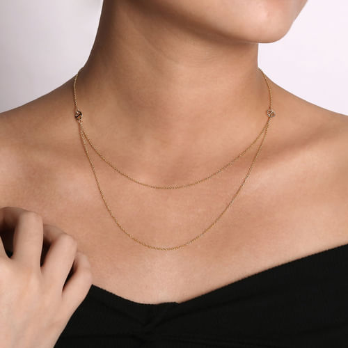 20 inch 14K Yellow Gold Chain Swag Necklace