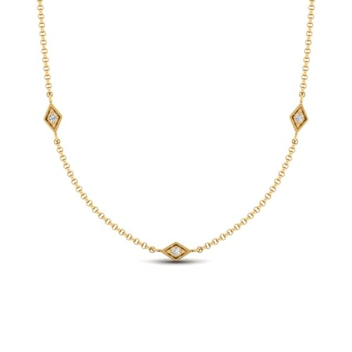 20 inch 14K Yellow Gold Diamond Station DBY Necklace