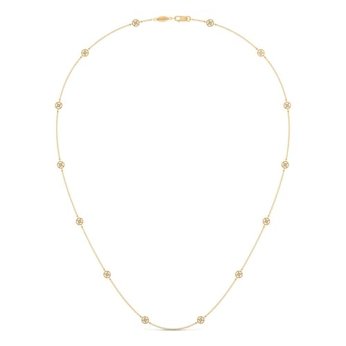 20 inch 14K Yellow Gold Diamond Station DBY Necklace