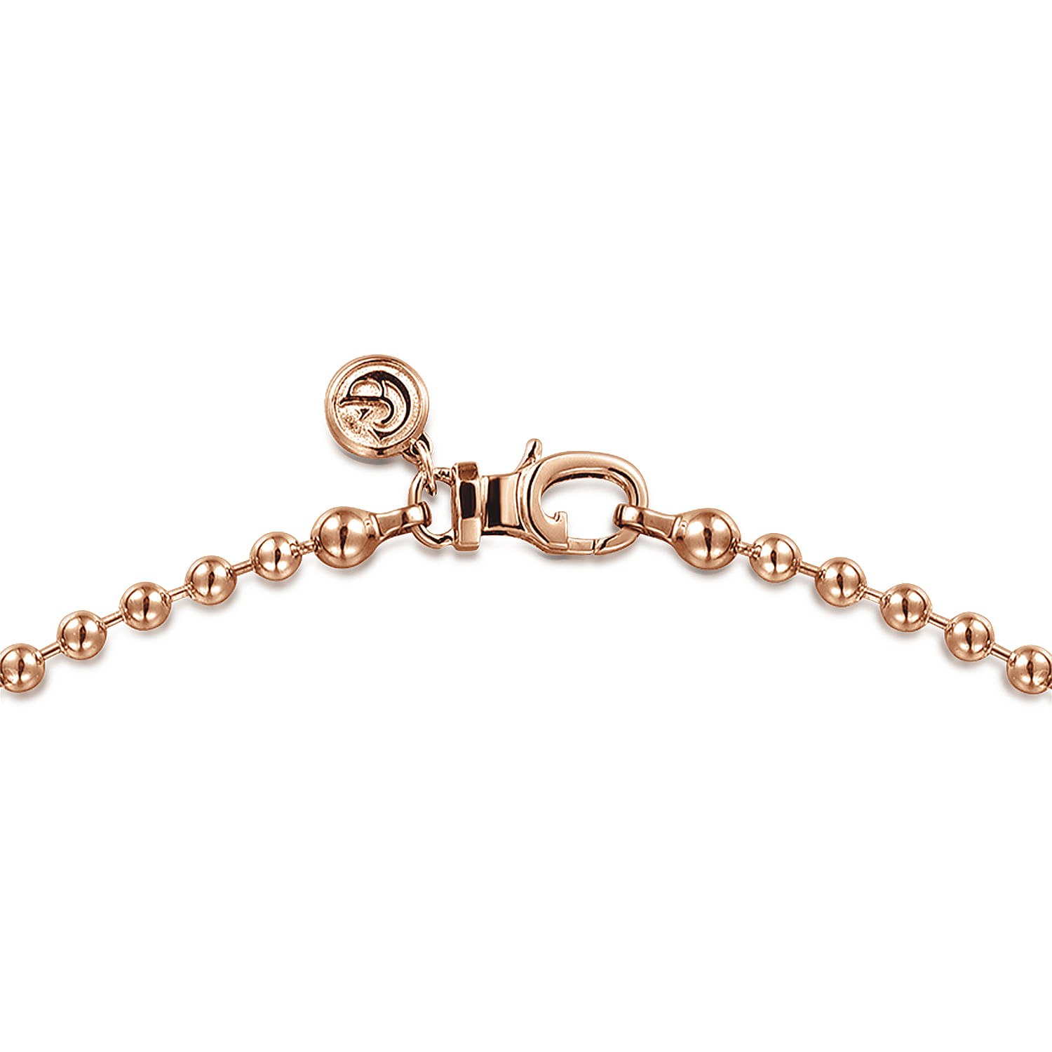 22 Inch 14K Rose Gold 3mm Ball Hollow Chain Necklace