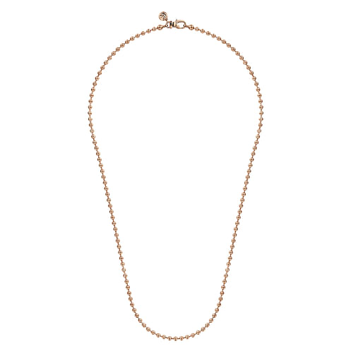 22 Inch 14K Rose Gold 3mm Hollow Ball Chain Necklace