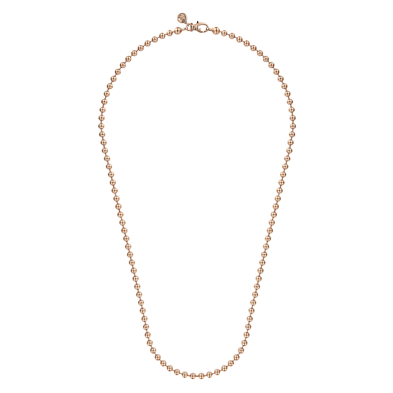 22 Inch 14K Rose Gold 4mm Ball Chain Necklace
