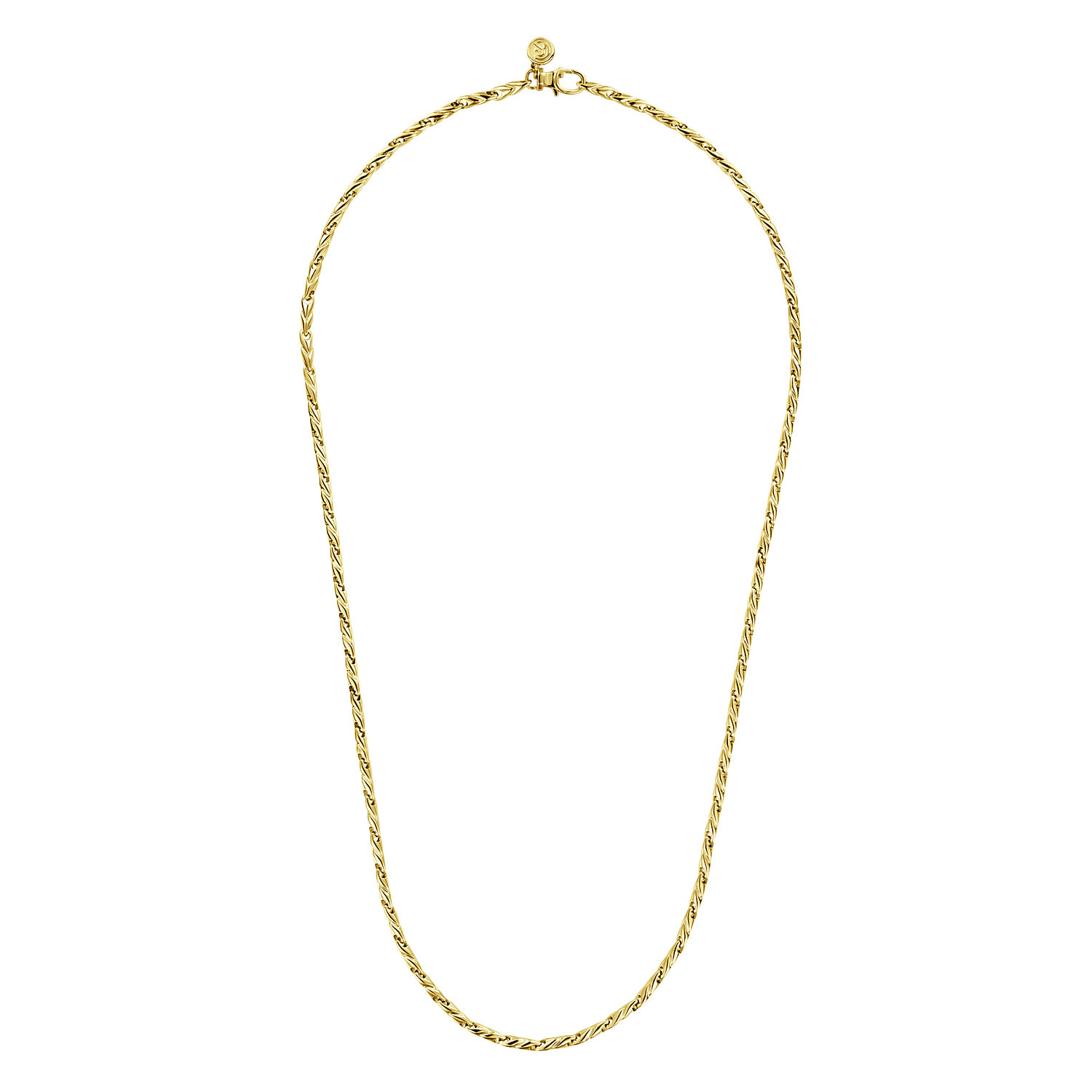 22 Inch 14K Yellow Gold Hollow Men's Chain Necklace