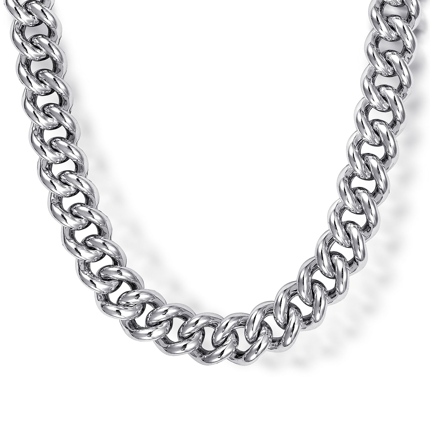 Gabriel - 22 Inch 7mm 925 Sterling Silver Solid Men's Link Chain Necklace
