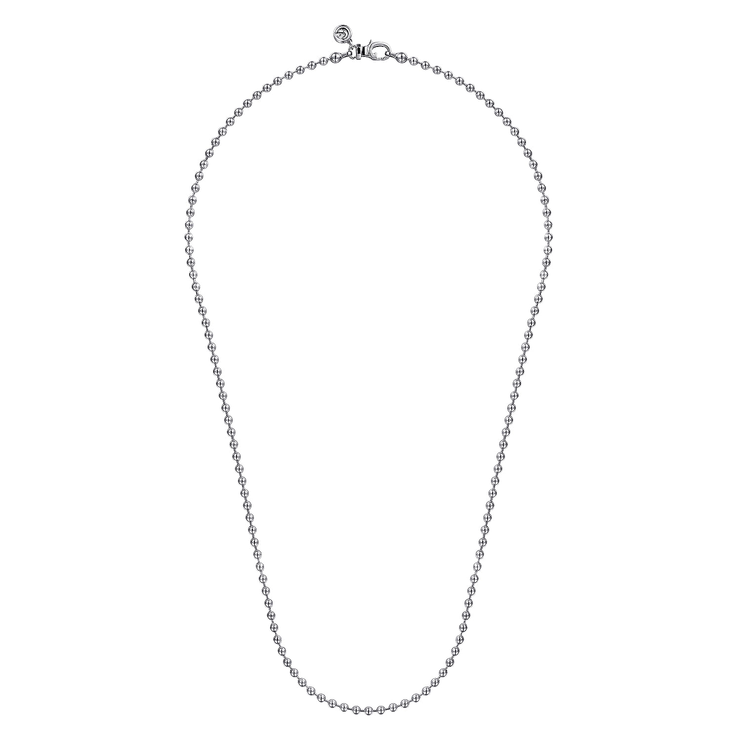 22 Inch 925 Sterling Silver 3mm Ball Hollow Chain Necklace