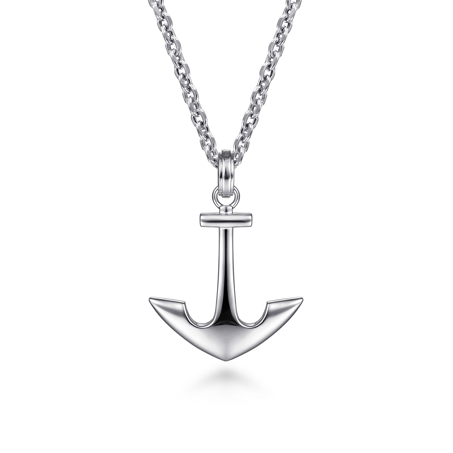 Gabriel - 22 Inch 925 Sterling Silver Anchor Link Chain Necklace