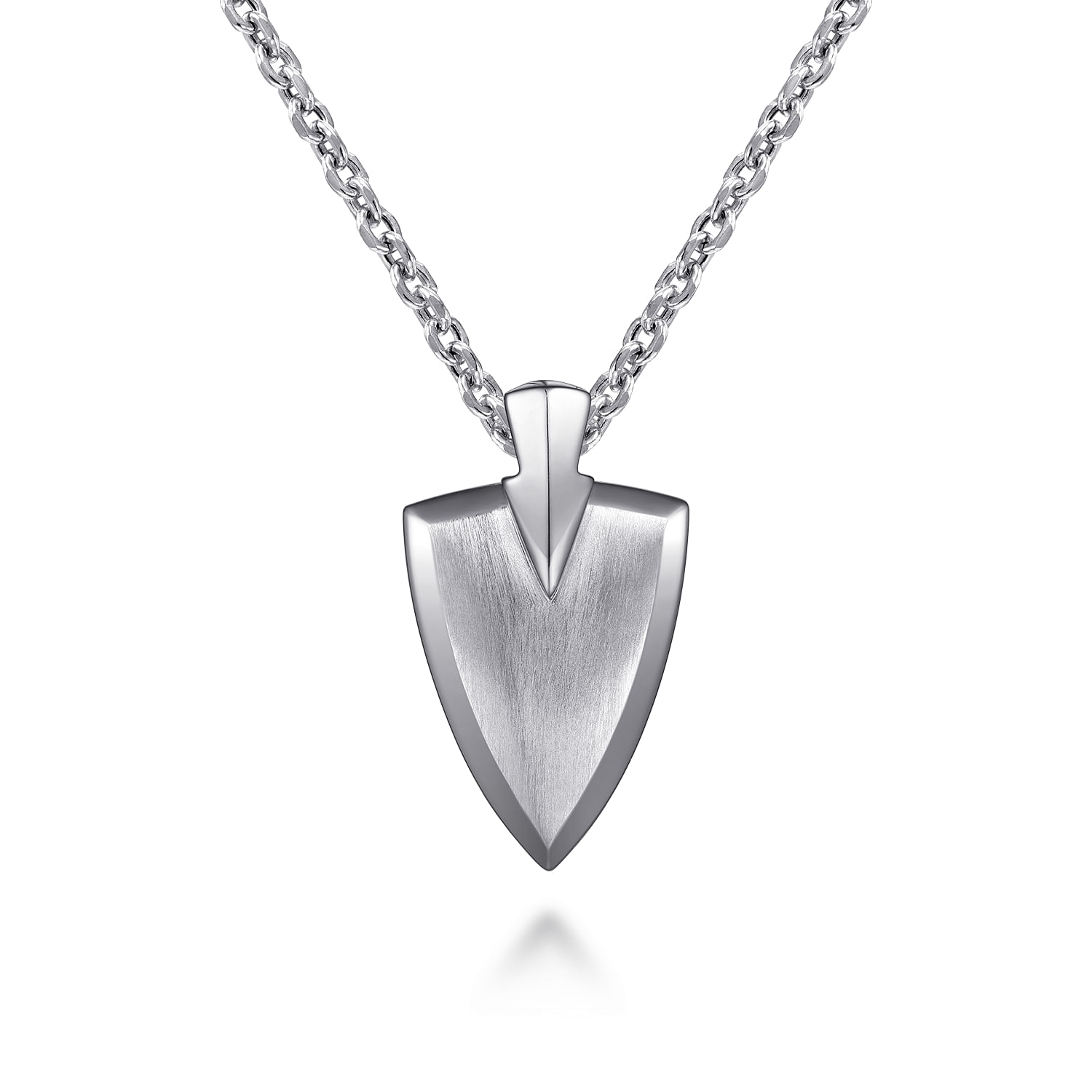 Gabriel - 22 Inch 925 Sterling Silver Arrowhead Solid Wheat Chain Necklace