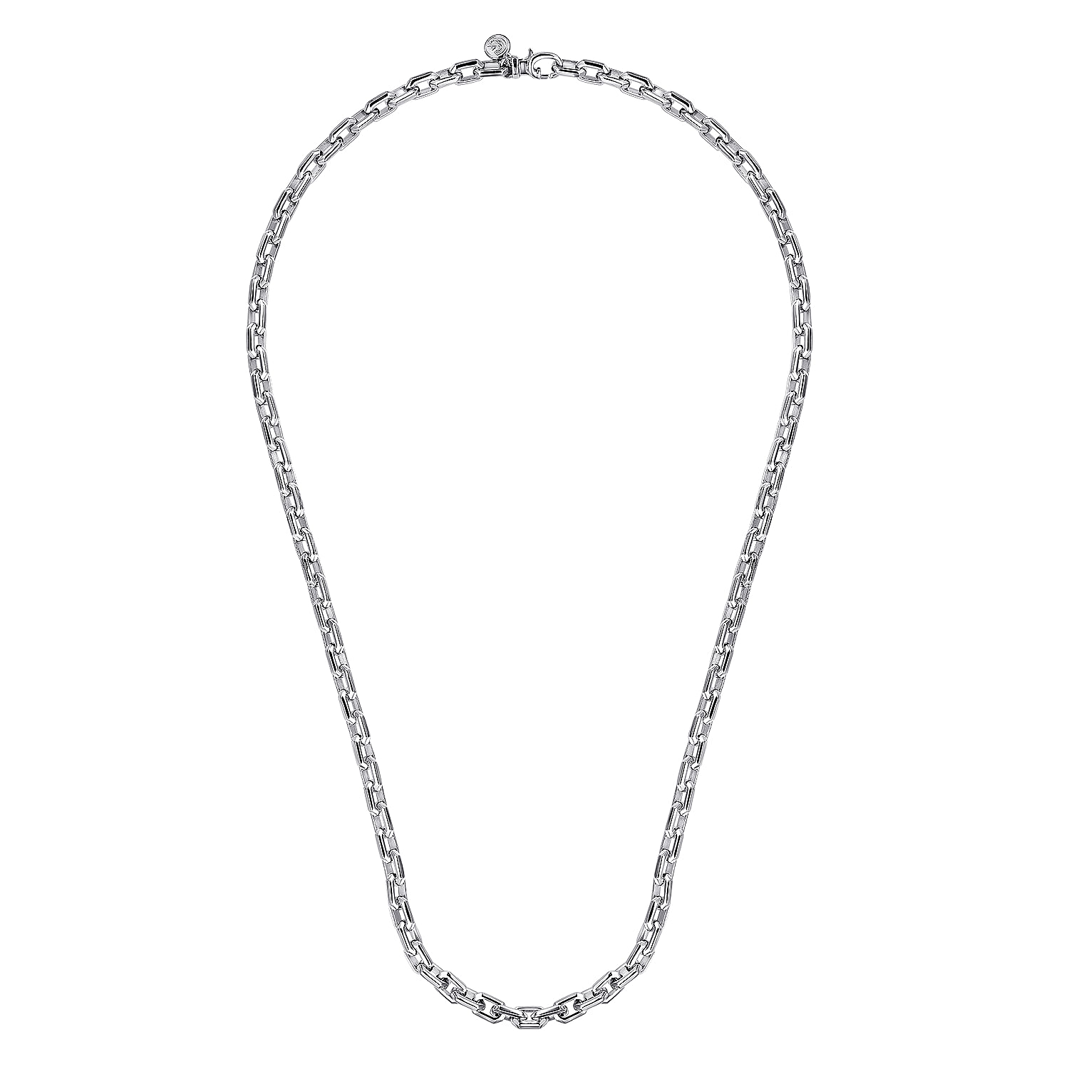 22 Inch 925 Sterling Silver Faceted Chain Necklace